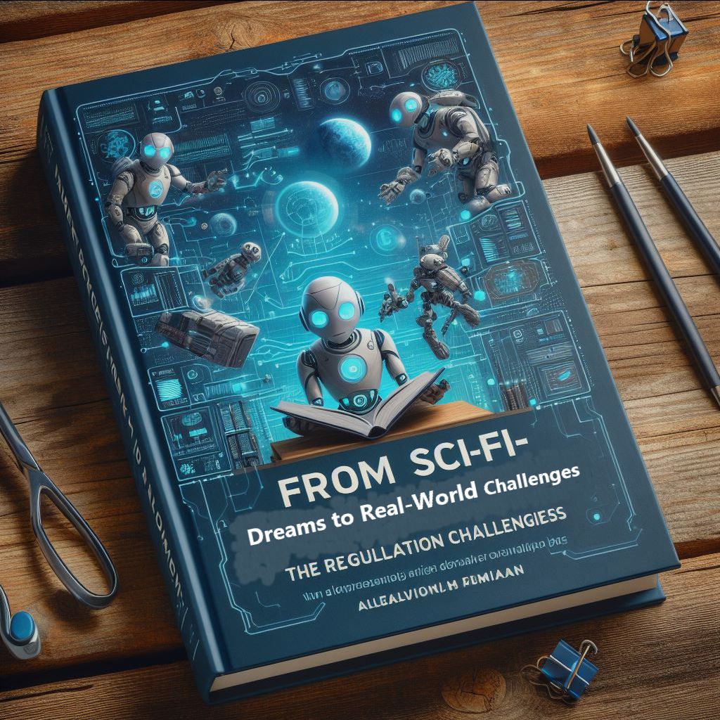 A book cover for 'From Sci-Fi Dreams to Real-World Challenges: The Regulation of AI'